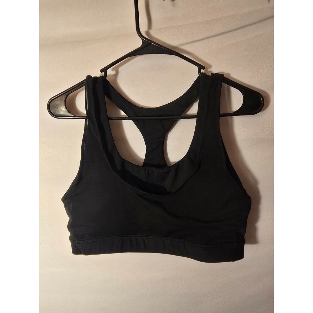 Avia Black Bra Top Sports Racerback Women’s Large 12/14 Firm Support Gym